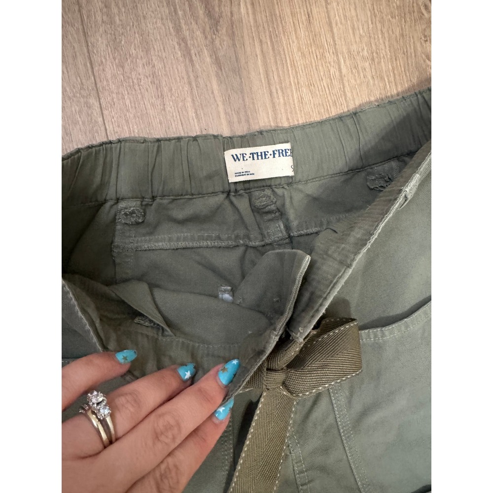 Free People We The Free Double Knee Workwear Pants Olive Green Utility S - Picture 5 of 6